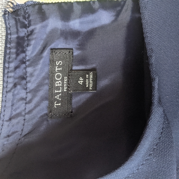 Talbots Navy Fit & Flare Dress - Picture 4 of 5